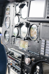 Instrument display panel of a 1968 helicopter