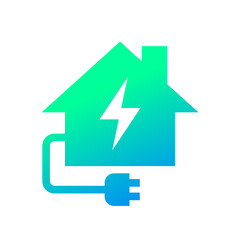 Electric vehicle charging at home icon, Ev charging point station, Vector illustration