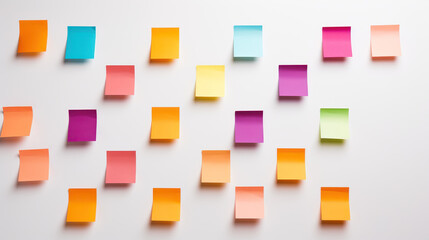 Colorful sticky notes on a white background. The concept of reminder.
