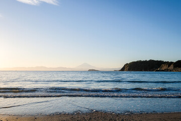 神奈川県逗子市逗子海岸からの夕日