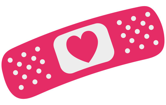 Cute adhesive plaster. Adhesive medical plaster strip flat logo icon vector illustration modern design isolated on white background