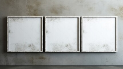 Mockup of a blank picture frame on a wall. Horizontal orientation. Template for artwork in interior design