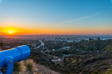 4K Image: Los Angeles Skyline at Dawn Viewed from Mount Hollywood