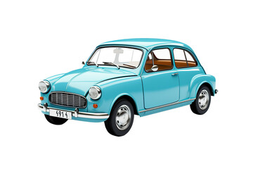 Blue car isolated on a white background