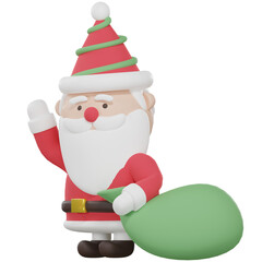 Santa Claus With Gift Bag
