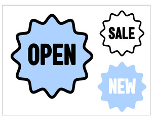 set of sale stickers labels vector 