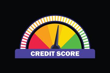 Credit score meter. Vector illustration of credit score meter. Loan rating scale