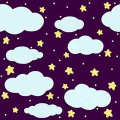 seamless pattern background with night stars