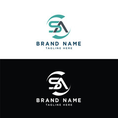 S A Letters and Text Logo Design Vector Template