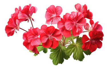 Graceful Geraniums Blossom on White or PNG Transparent Background..