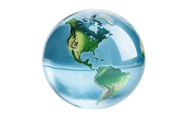 Glass Globe on White or PNG Transparent Background.
