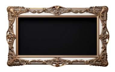 Framed Glass Frame on Black or PNG Transparent Background.