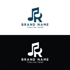 Music R Letters and Text Logo Design Vector Template