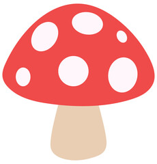 Mushroom flat design vector illustration isolated on white background.