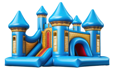 Bounce House Fun on White or PNG Transparent Background.