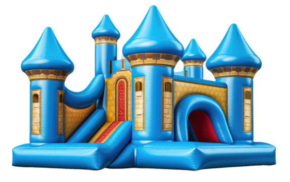 Bounce House Fun on White or PNG Transparent Background.