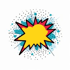 Fototapeta premium Simple comic book style graphic burst speech bubble element, Generative AI
