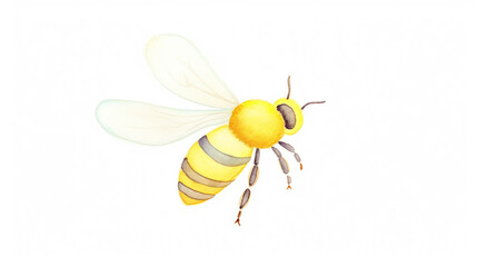 bee , cartoon drawing, water color style.. AI Generated. - obrazy, fototapety, plakaty