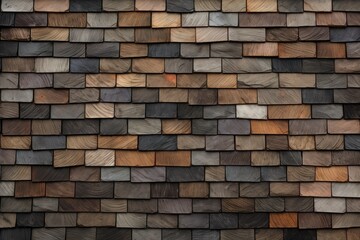Fototapeta premium Rustic Elegance: Wooden Slate Shingles Texture, generative AI