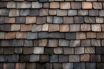 Rustic Elegance: Wooden Slate Shingles Texture, generative AI