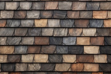 Rustic Elegance: Wooden Slate Shingles Texture, generative AI