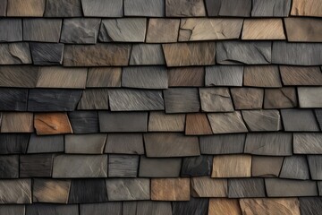 Rustic Elegance: Wooden Slate Shingles Texture, generative AI