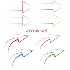 3D arrow set colorful 15