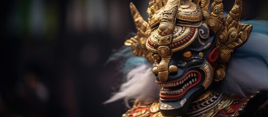 Fototapeta na wymiar Traditional Balinese masks. Traditional ceremonial masks in Bali.