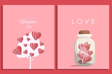 Love Happy Valentines day card postcard poster banner