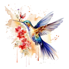 Selbstklebende Fototapeten illustration of a hummingbird on a transparent background © Patrick