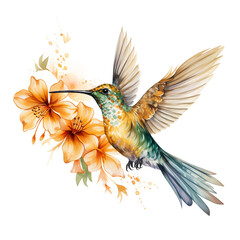 Obraz premium hummingbird and flower