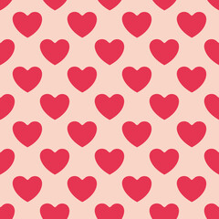 Seamless heart pattern background.Simple heart shape seamless pattern in diagonal arrangement. Love and romantic theme background.