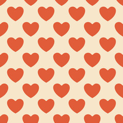 Seamless heart pattern background.Simple heart shape seamless pattern in diagonal arrangement. Love and romantic theme background.