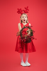 joyful Christmas girl