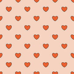 Seamless heart pattern background.Simple heart shape seamless pattern in diagonal arrangement. Love and romantic theme background.