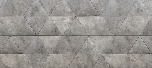 Grey concrete rough background with triangles, geometric shapes for industrial, business, architectural surface, banner, backdrop. Minimalist, brutalist card.