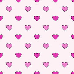 Seamless heart pattern background.Simple heart shape seamless pattern in diagonal arrangement. Love and romantic theme background.
