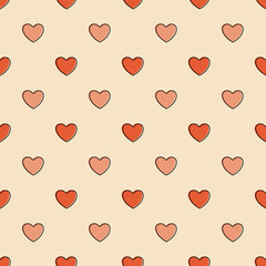 Seamless heart pattern background.Simple heart shape seamless pattern in diagonal arrangement. Love and romantic theme background.