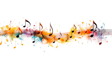 Harmonious Sounds Notes on White or PNG Transparent Background.