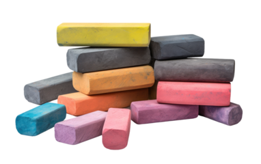 Pavement Palette Chalk on White or PNG Transparent Background.