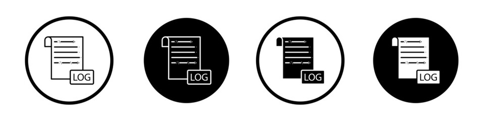 Log File vector icon set. Computer data analytics log file vector symbol suitable for apps and websites UI designs.