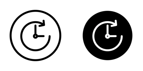 Foto op Plexiglas Time Travelling vector icon set. Travel history vector symbol. Past clock vector sign suitable for apps and websites UI designs. © Digisha