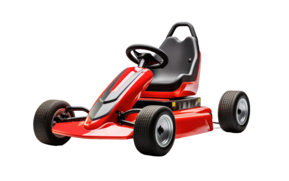 Pedal-Powered Kart on White or PNG Transparent Background.