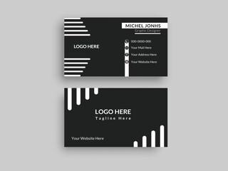 Double-sided creative business card vector design template. Business card for business and personal use. Vector illustration design. Horizontal layout, Print ready