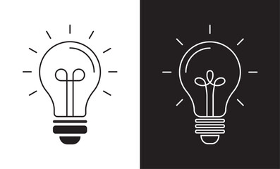 Lightbulb vector illustration symbol icon. creative ideas, solutions.