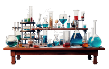 Science Kit on White or PNG Transparent Background.