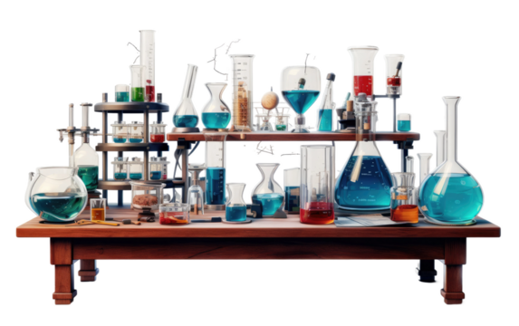 Science Kit on White or PNG Transparent Background. - Powered by Adobe