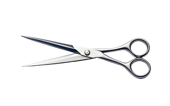 Metal scissors tool, sharp stainless steel shears with finger rings, sewing and craft cutting instrument for office use isolated on Transparent Background