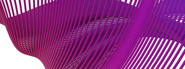 Purple and Blue Thin Curved Delicate Lines Delicate Contemporary Design Isolated Elegant Modern 3D Rendering Abstract Background