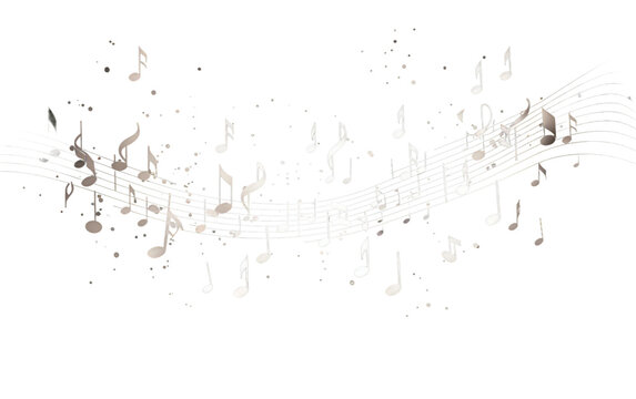 Melodic Music on Black or PNG Transparent Background.